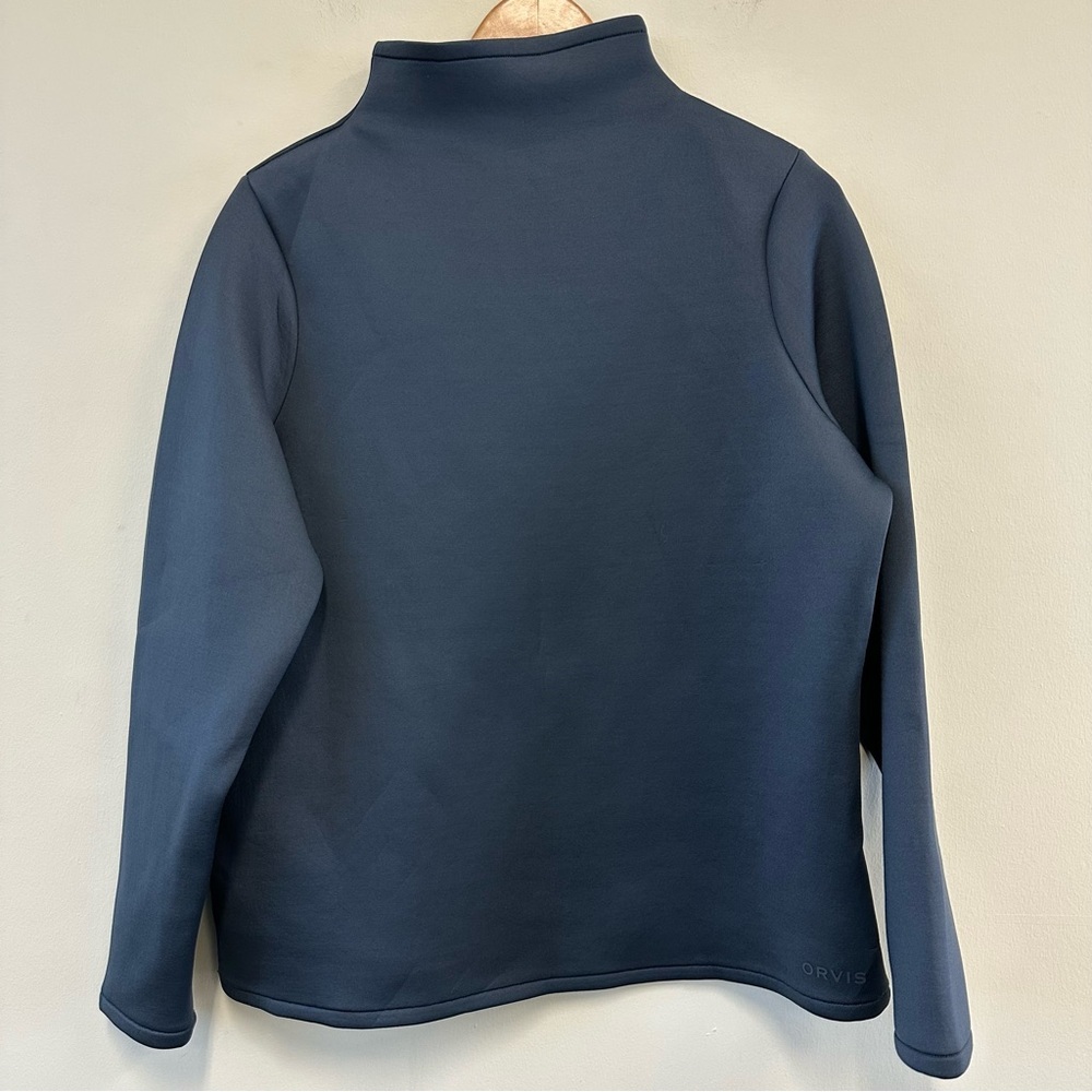 Orvis Dark Gray Scuba Knit Mock Neck Sweatshirt